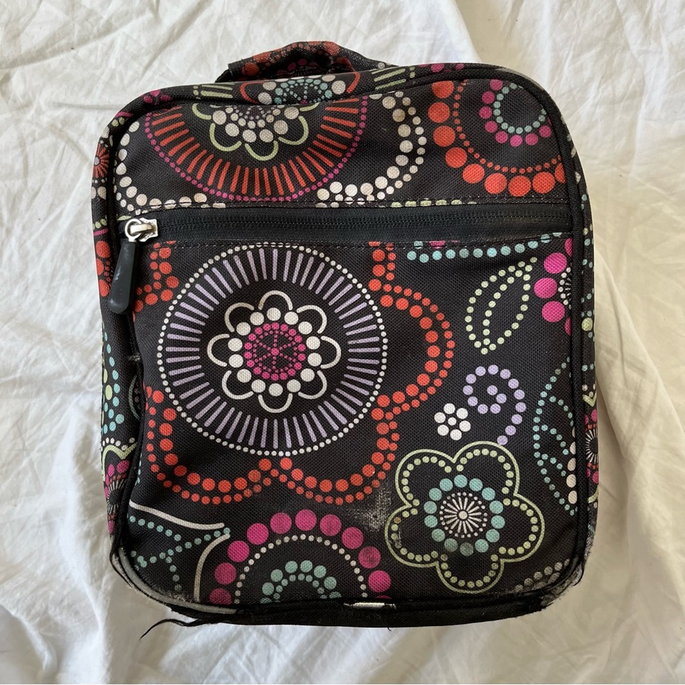 💐pottery barn black floral lunchbox💐